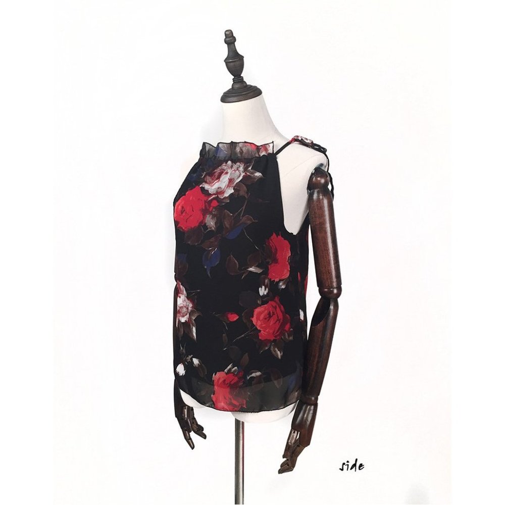 Rose Ruffle Neck Blouse - Picture 3 of 4